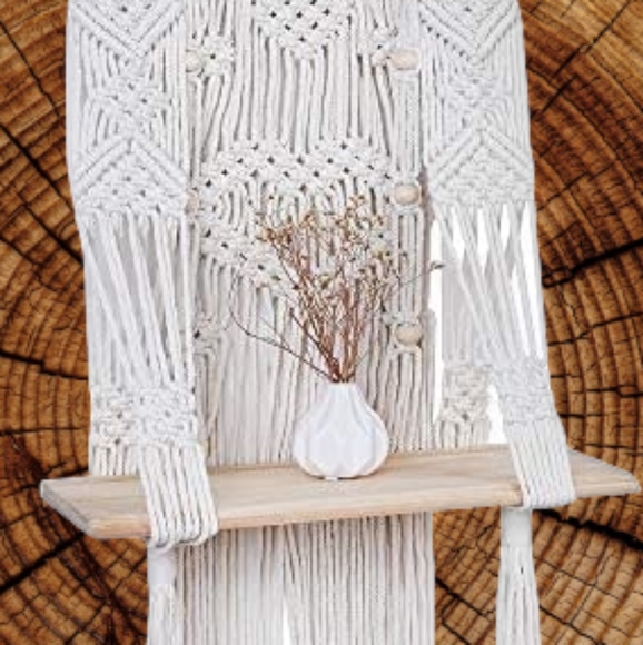 Other - Macrame Boho Hanging Shelf